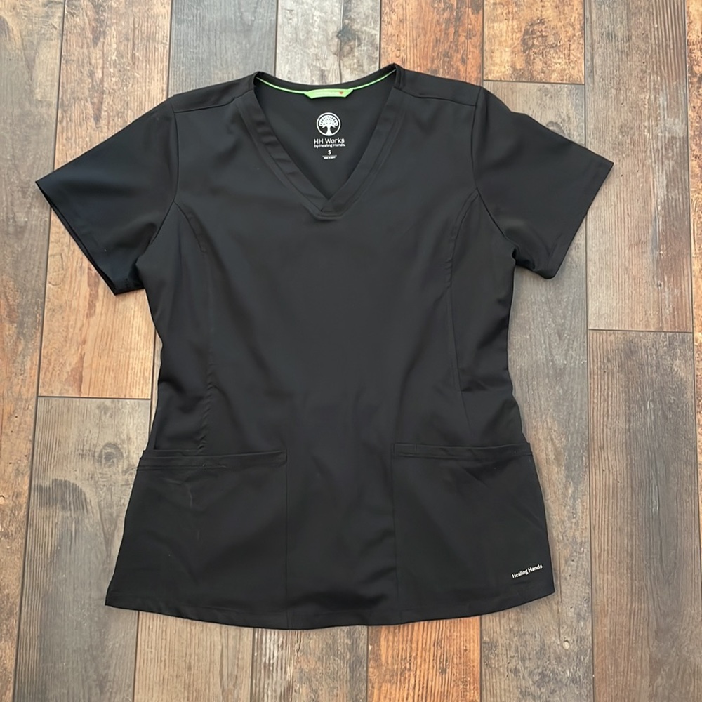 Healing Hands Small Black Scrub Set